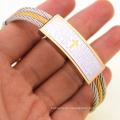 Neues Silber- und Goldschmuckkreuz Great Wallmuster Edelstahlschmuck Armband Armreifen Armreifen